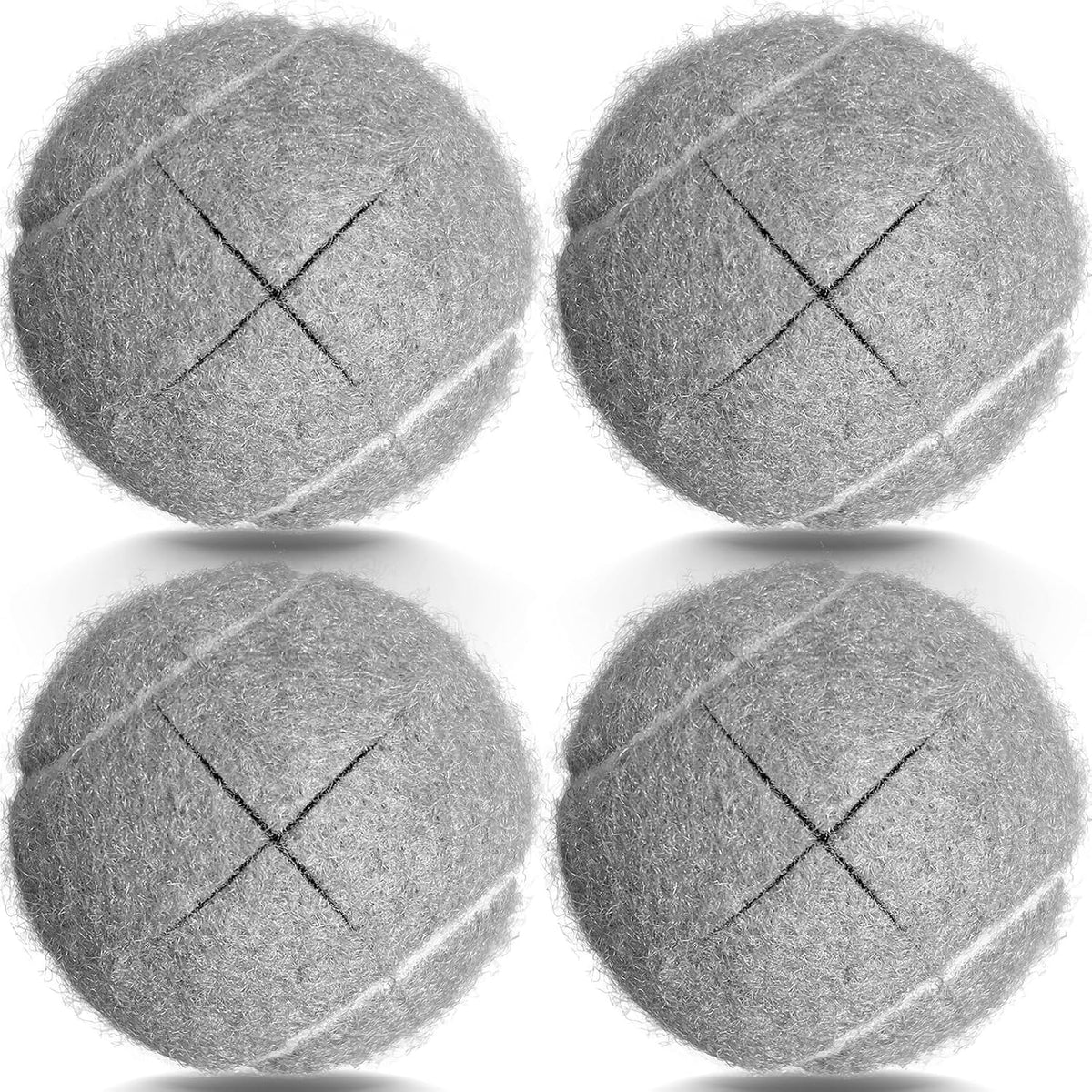 Tennis Balls for Walkers, Pre Cut Walker Glide Balls for Chairs, Desks, Furniture Legs and Floor Protection, Heavy Duty Long Lasting Felt Pad Glide Coverings - 4PCS Gray