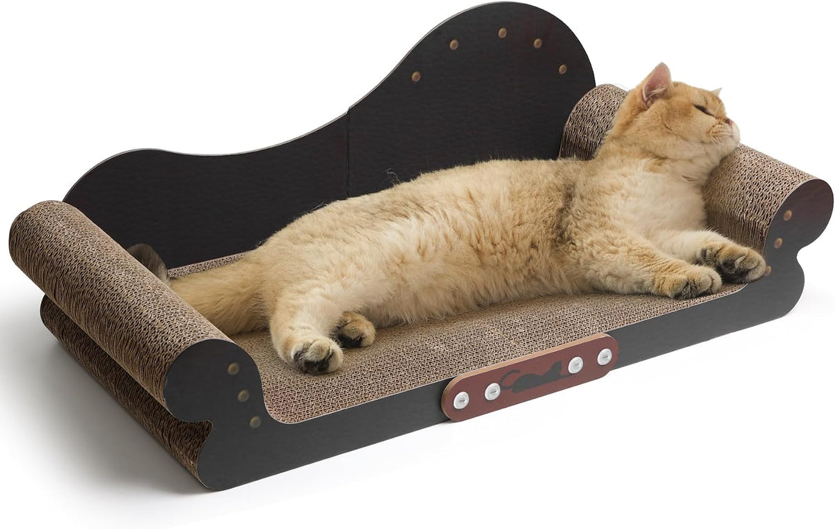 Comsaf Large Cat Scratcher Bed 26.7 In, Cardboard Cat Couch Scratch Pad
