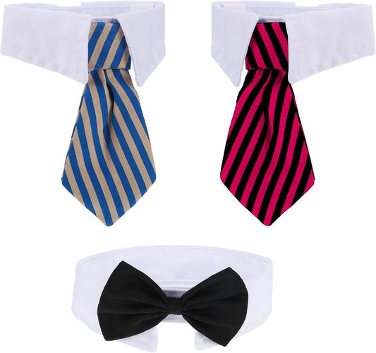 Shappy 3 Pcs Halloween Cat Tie Collar Adjustable Wedding Bowtie Pet Costume