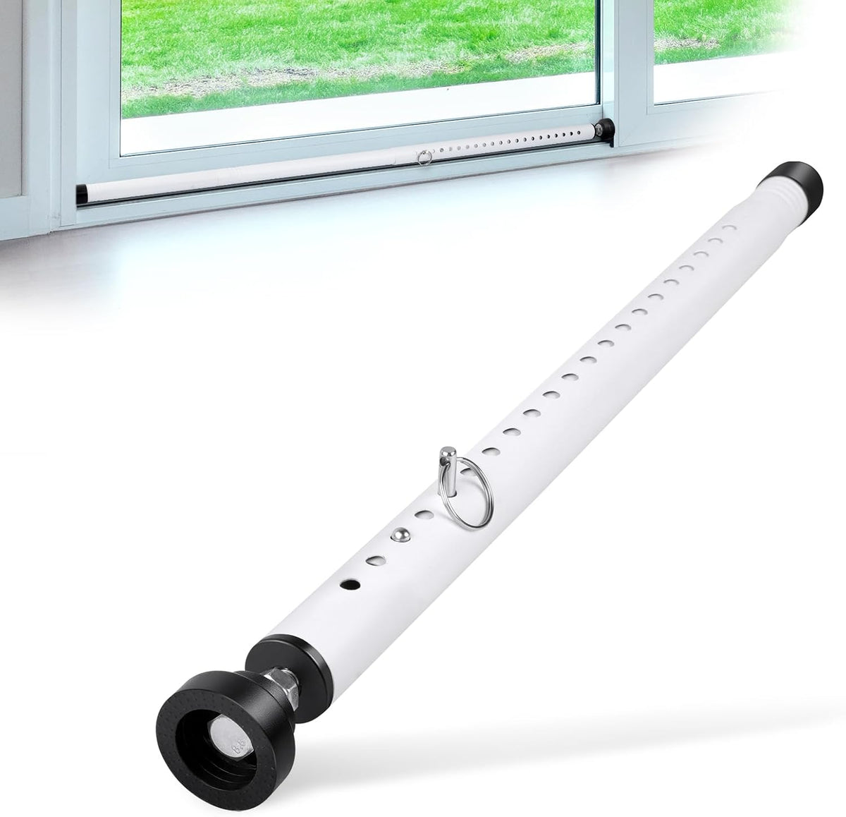 Sliding Door Security Bar, 17-50 Inch Adjustable, Window Security Bar with Rubber Tips, Sliding Door Lock Bars, for Window Safety Bars Home Apartment Safety, Home Apartment Patio Heavy Duty Interior