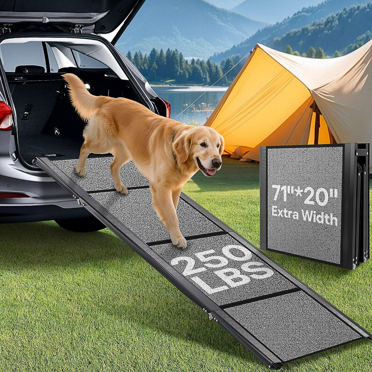 Dog Ramp for Car, 71" L × 20" W Foldable Pet Ramp for Truck