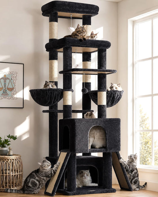 Globlazer S72 Heavy Duty Cat Trees for Large Cats 20 Lbs+, Dark Gray
