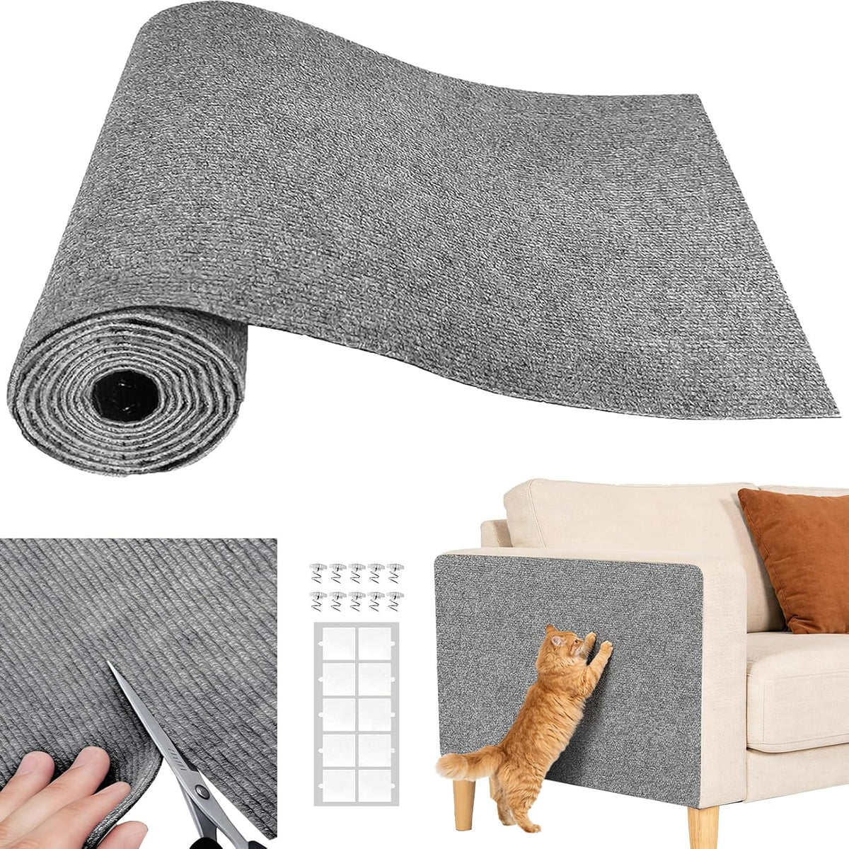 Riakrum 2 Pack Large Cat Scratch Pad Sisal Mat 32 X 16 Inches,Brown