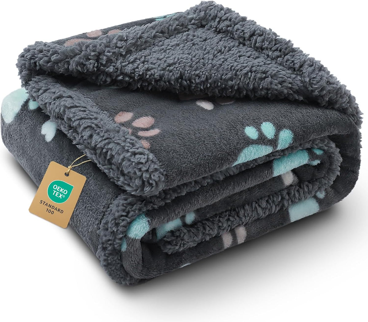 Luciphia Waterproof Dog Blanket Reversible Sherpa Fleece for Large Dogs Cat