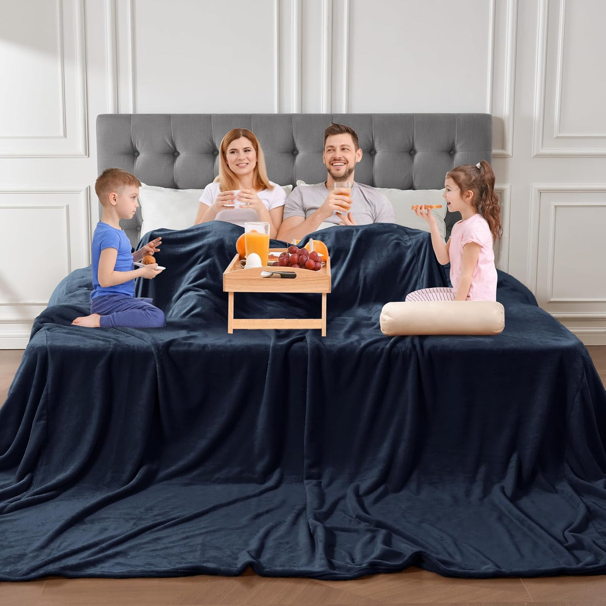Edenleaf Oversized Blanket 120X120 Inches, Giant Huge Companion for Bed, Sofa,Travel and Camping, Extra Large Big Soft Blanket Fits the Whole Family and Outdoors, Dark Grey 10'X10'
