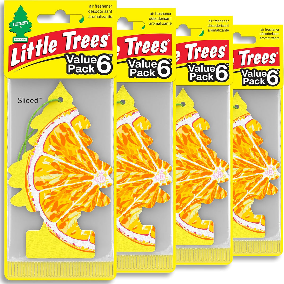 LITTLE TREES Car Air Freshener, 4 Count (Pack of 6), Sliced