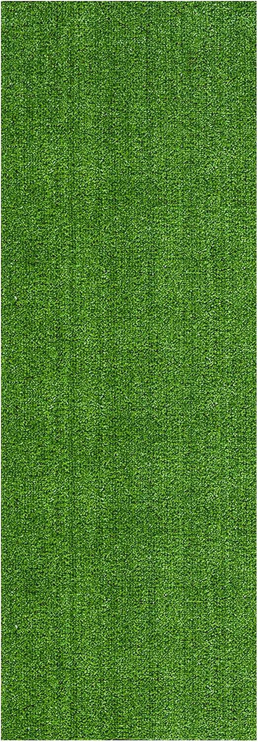 Ottomanson Artificial Grass Outdoor Runner Rug 2'7" X 10' – Waterproof Astro Turf with Drainage Holes – Patio & Lawn Decoration, Easy-Clean Dog Grass Mat