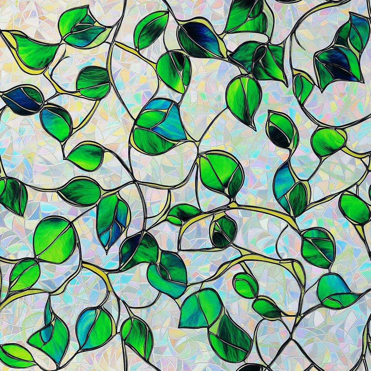 SOMWISE Rainbow Stained Glass Window Privacy Film,Heat Blocking save Energy
