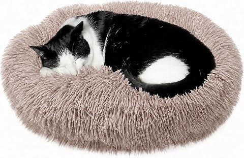 Whiskers & Friends Cat Beds for Indoor Cats & Small Dog, Fluffy Cat Bed