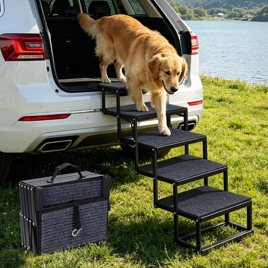 Foldable Dog Steps for Car SUV Truck, Dog Car Stairs for Large Dogs