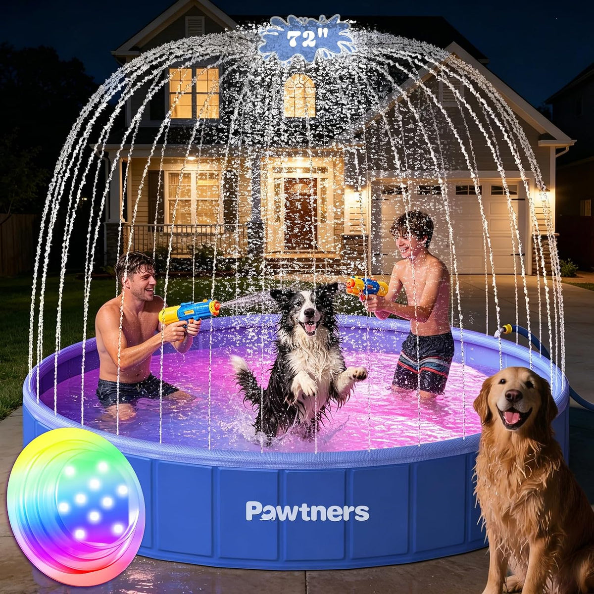 Foldable Dog Pool, Collapsible Dog Swimming Pool Hard Plastic Portable Pets Bath Tub for Dogs and Cats, Pet Wading Pool for Indoor Outdoor Backyard