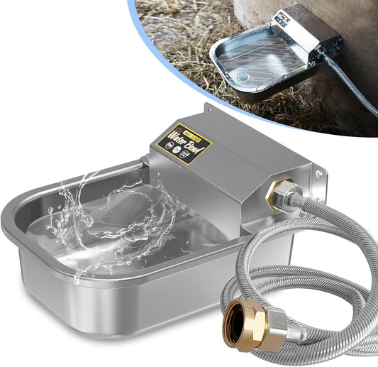 PETIMI Automatic Water Dispenser for Dogs, 101Oz Outdoor Dog Water Bowl, 304 Stainless Steel Water Feeder for Small to Large Pets, Large Livestock Waterer, Anti-Tipping, Water Auto-Fill, Easy to Clean