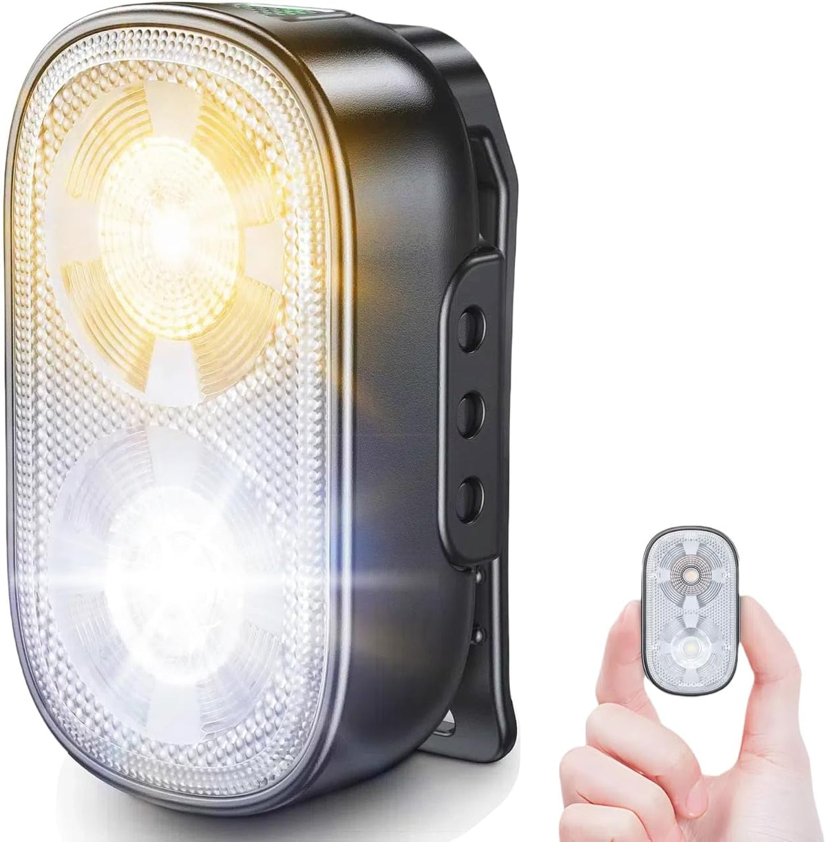 Zewdov 500LM Ultra Bright Mini Clip-On Flashlight Rechargeable, 10 Modes Hands-Free Pocket EDC Small Flashlight, Waterproof Running Lights for Runners/Emergency/Work/Hiking, Commercial Strobe Light