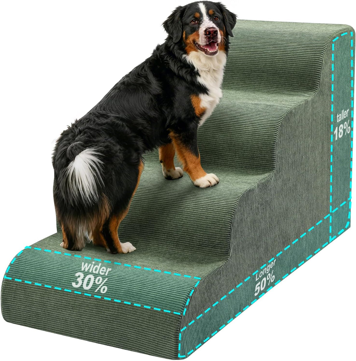 Extra Wid Dog Stairs for Large Dogs, 24" H Pet Steps for High Beds