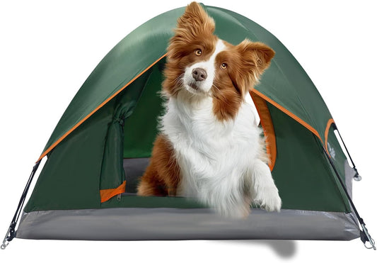 ASFANES Foldable Pet Tent for Medium Dogs & Cats, Waterproof Outdoor Dog House with Removable Cushion, Portable Cat Bed for Camping, 39.3X39.3X23.6'', Navy Blue, L