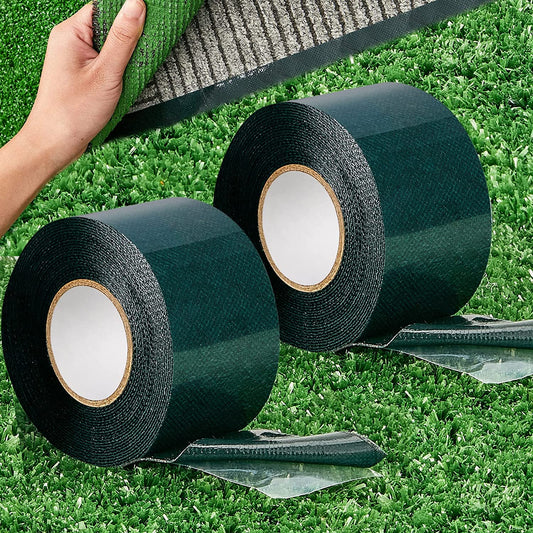 Gersoniel 2 Rolls 2 in X 16.5 Ft Double Sided Turf Tape for Artificial Grass Rug Self Adhesive Artificial Turf Tape for Lawn Garden Carpet Connecting Outdoor Carpet