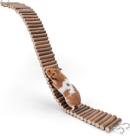 21.7 X 2.7In Wooden Hamster Bridge Rat Climbing Toy for Gerbil Sugar Glider