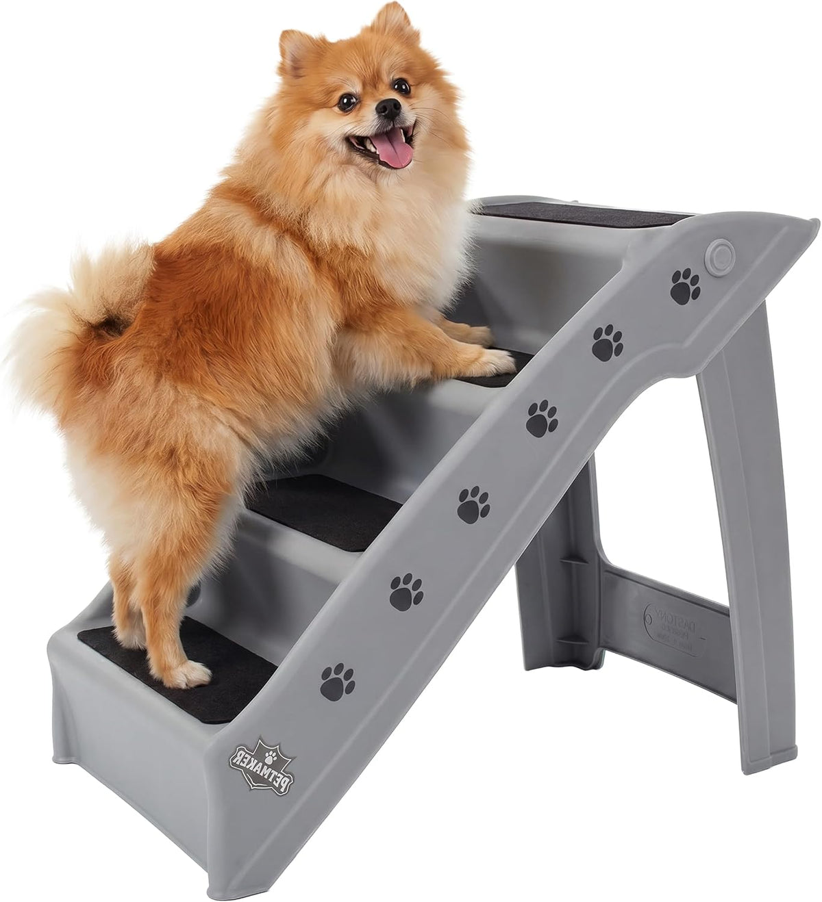 PETMAKER Lightweight Durable Plastic Dog Stairs, Gray, 23.25” X 15” X 19”