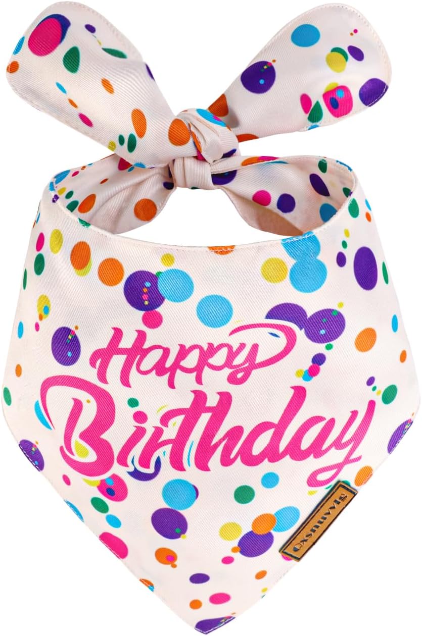 Dog Birthday Bandana,Dog Birthday Decorations（Size M）