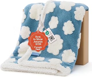 LE SURE Waterproof Dog Blankets for Large Dogs Cute Cozy 3D Jacquard,50X60