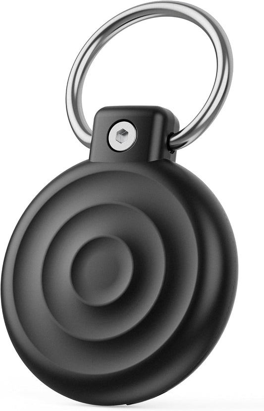 Anti-Theft for Airtag Holder with Security Lock, IPX8 Waterproof for Airtag Case Compatible with Apple Airtag (1St & 2Nd Gen), Rugged Hard Shell Cover for Keys, Luggage & Pet Collar, Black