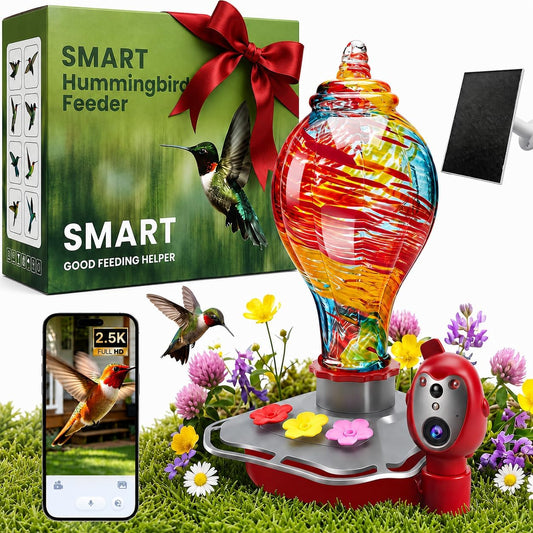 Smart Hummingbird Feeder with Camera, Gift for Dad, Mom or Bird Lovers