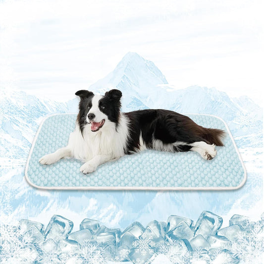 MICROCOSMOS Dog Sleeping Pad & Pet Cooling Mat- Breathable Bubble Surface, EZ Clean. Keep Cooling for Pets, Kids and Adults in Summer.(Bluewhite, 28" X 22")