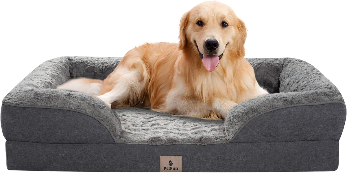 Waterproof Orthopedic Dog Bed for Large Dogs, Dark Grey
