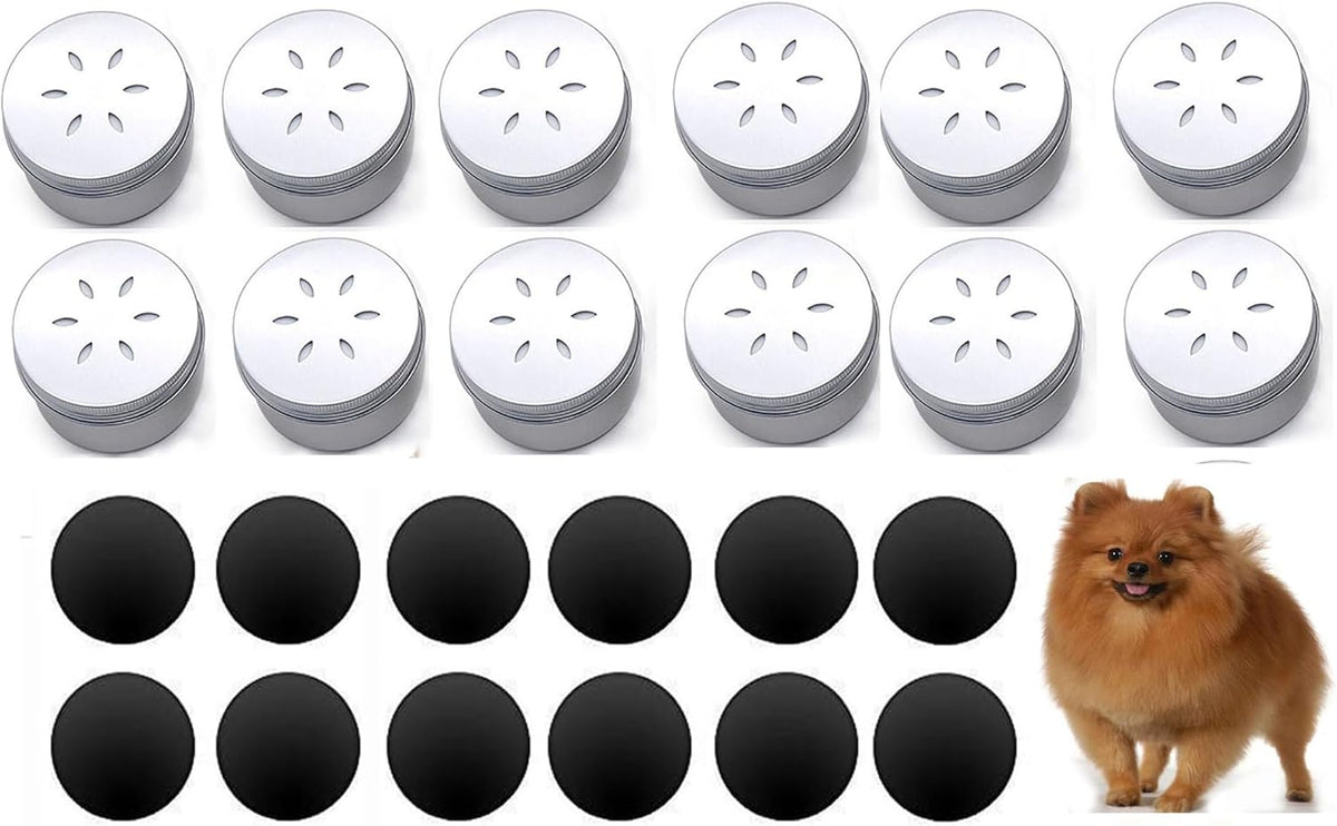 12 Pack Dog Nose Metal Container with 12 Magnetic Dogs Scent Work Tins Scent Training Box Dog Scent Training Kit Smell Training Canisters Aluminum Cans for Dogs Training
