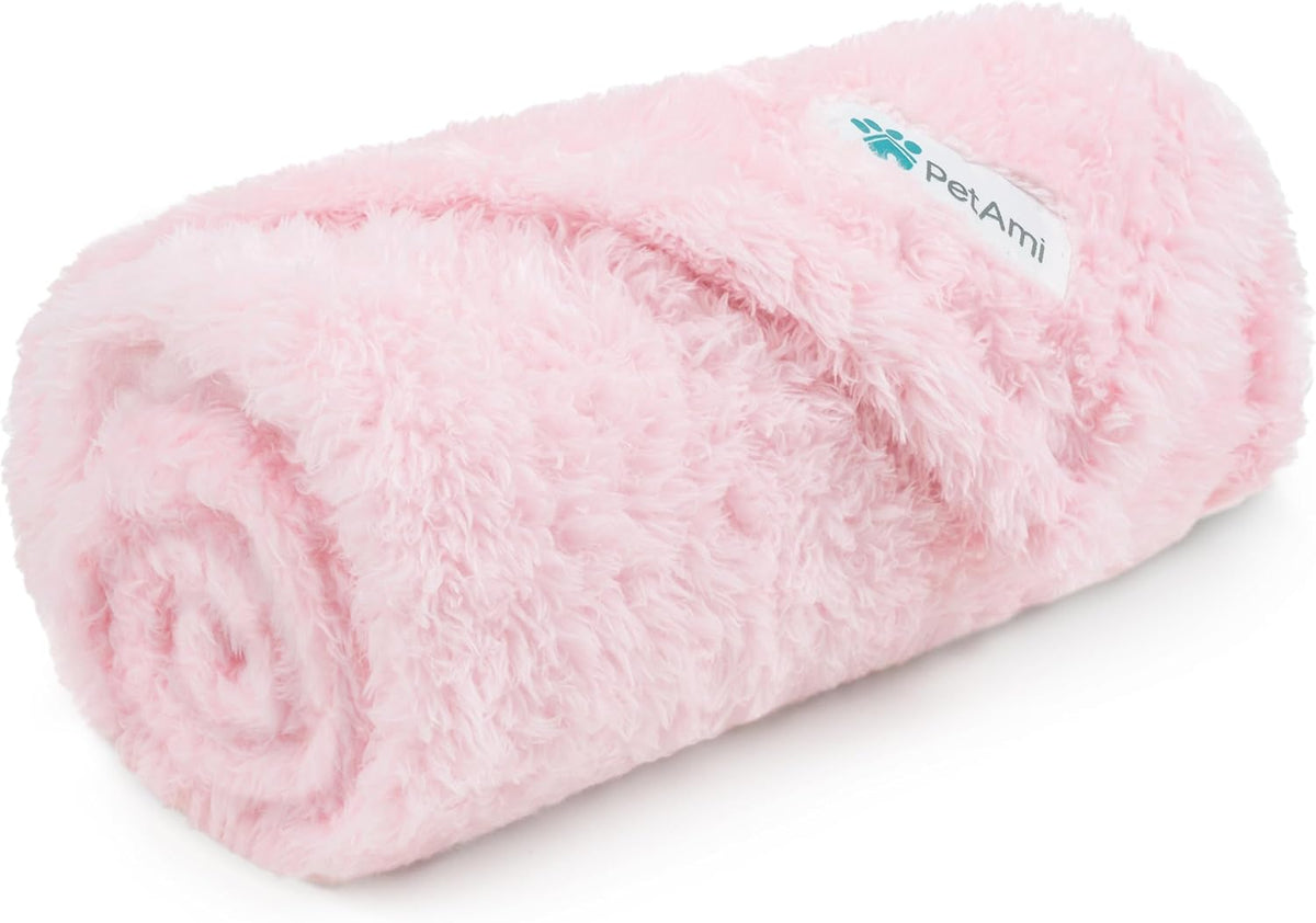 Petami Soft Plush Sherpa Dog Blanket for Pet Cat, Small 24X32, Pink