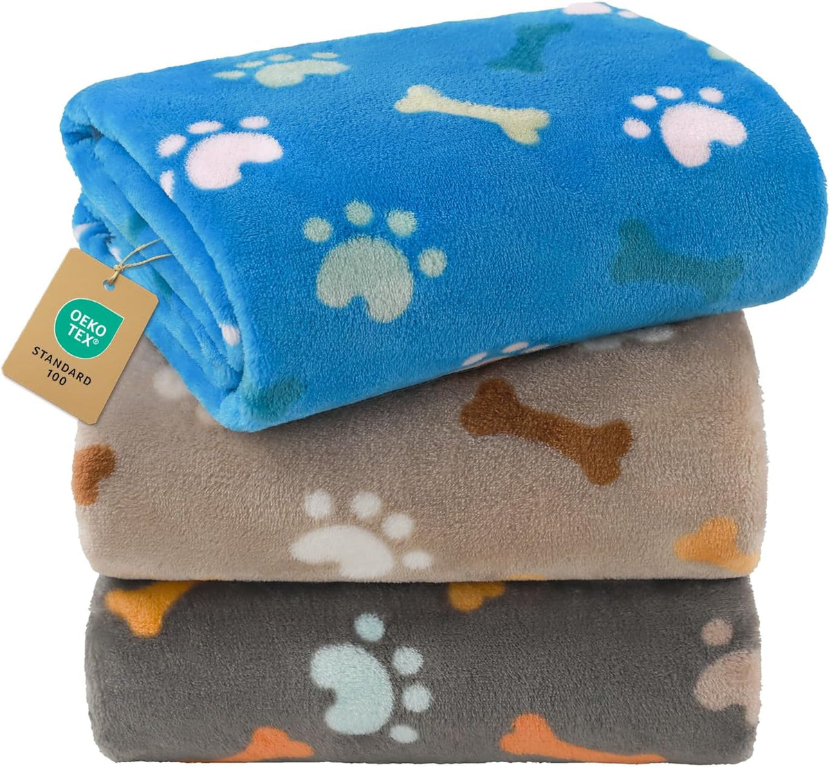 Luciphia 3 Pack Cute Dog Blankets Soft Fleece for Small Puppy Cat,23"X16"