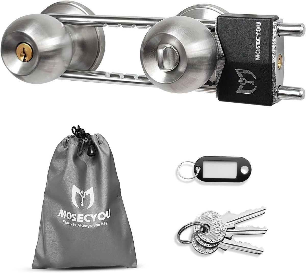 French Door Lock, Double Door Security Barricade Lock, Adjustable