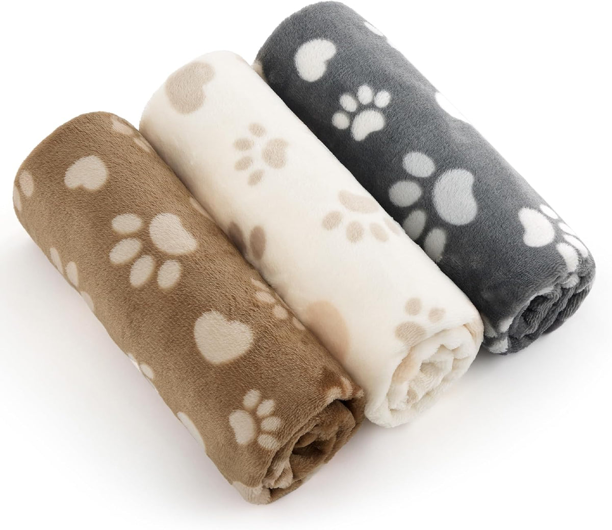 Bedsure Dog Blanket for Small Dogs Puppy, Flannel Fleece, 3-Pack 23X16