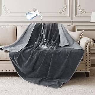 LOOBANI Waterproof Blanket for Couch, Double-Side Leakproof 40"X60", Grey