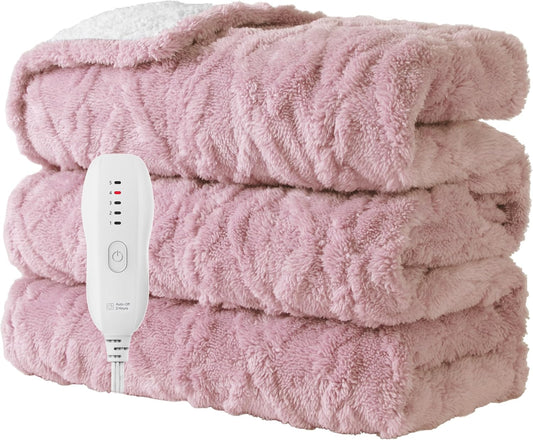 Heated Blanket 50''X60'', Soft Heated Throw Blanket,Pink