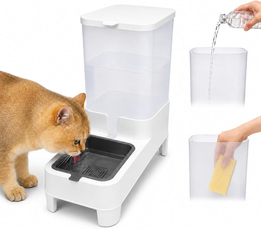 Automatic Cat Water Dispenser Elevated Gravity Water Bowl TOP Refill 4L