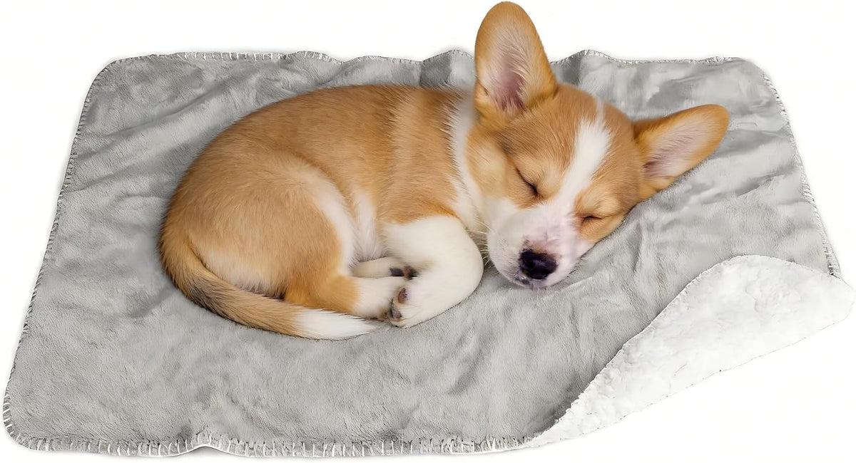 Kritter Planet Waterproof Small Dog Blanket, Reversible Sherpa Fleece Cover