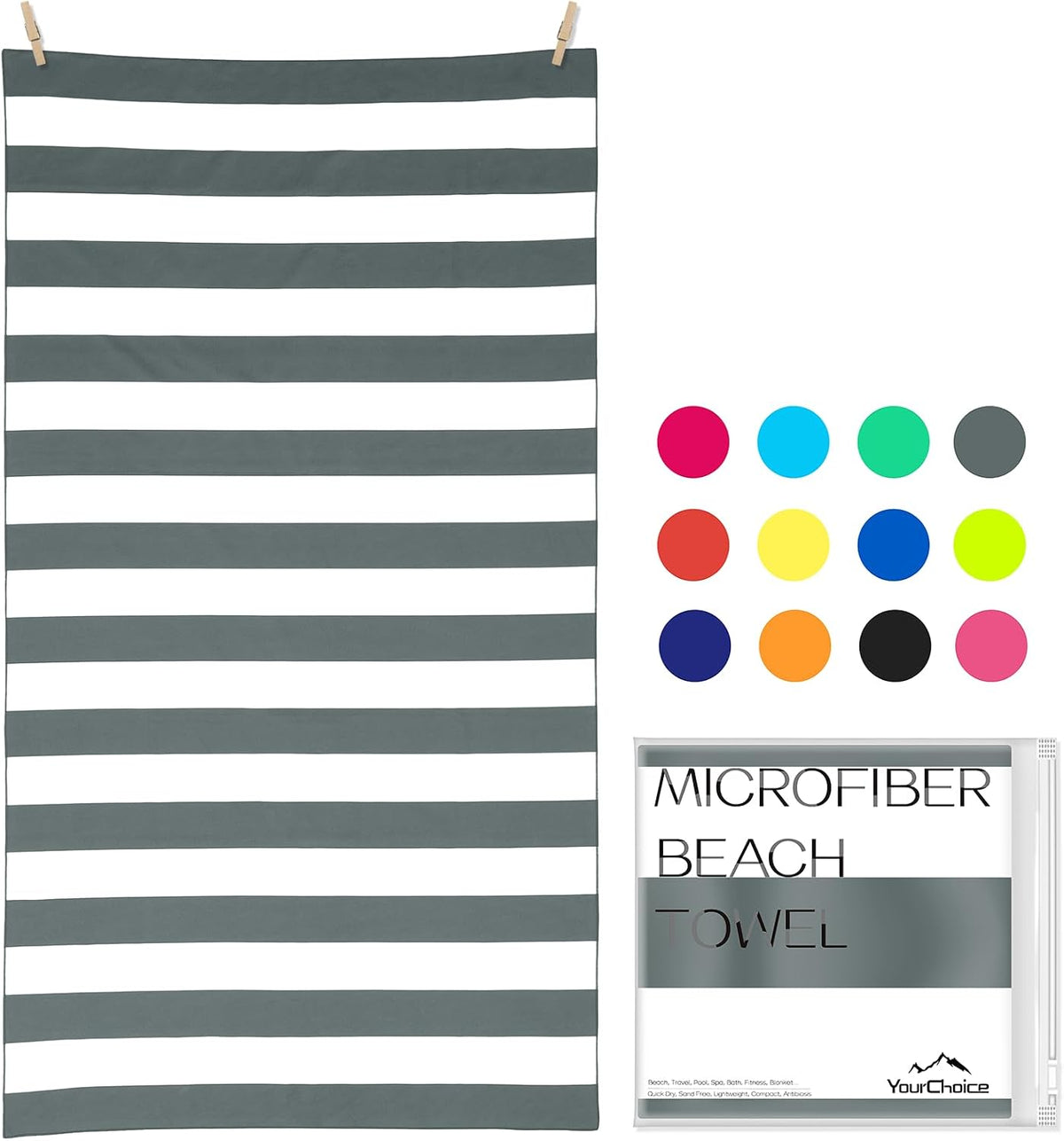 Your Choice Microfiber Beach Towel Sand-Free Quick Dry (67"X35"/60"X30")