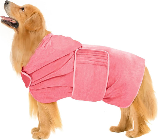 Avont Dog Bathrobe – Super Absorbent Quick-Dry Microfiber Hooded Robe