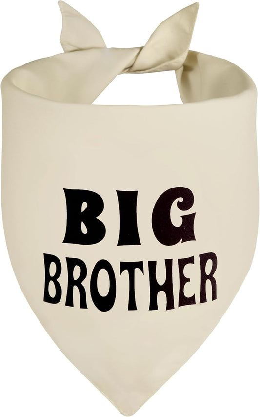 Big Brother Dog Bandana Beige Large 1PCS, Adjustable Triangle Scarf