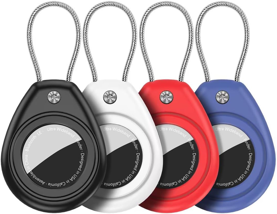 4 Pack for Airtag Keychain Holder, Anti-Scratch Waterproof Case Dog Collar