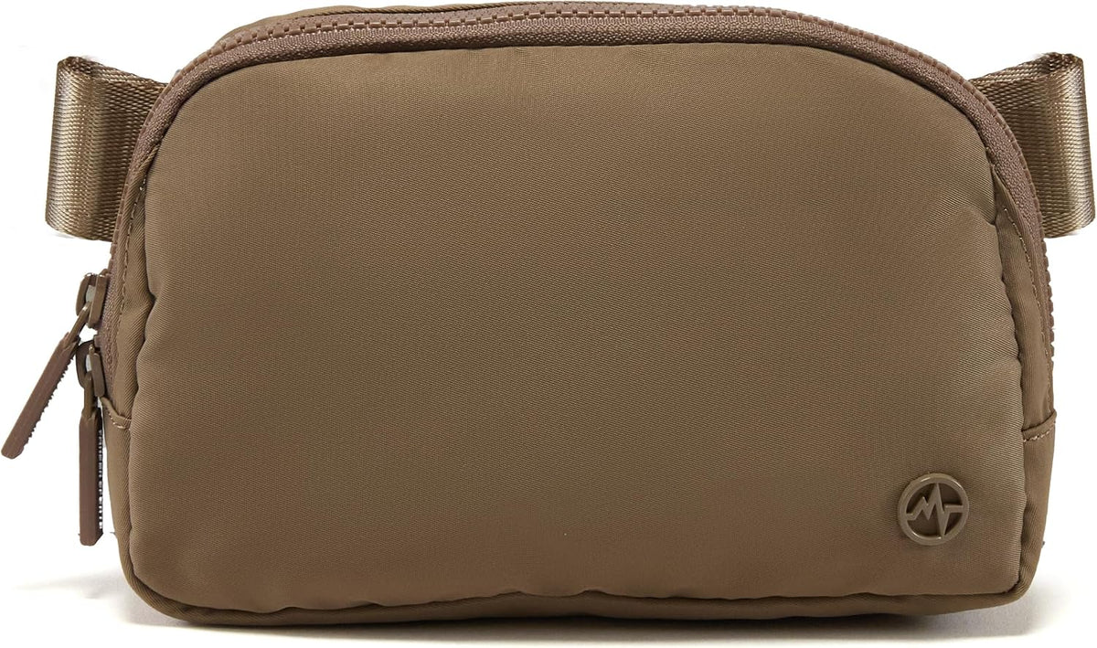 Pander Nylon Fanny Pack for Women, Two-Way Zipper Crossbody Bag