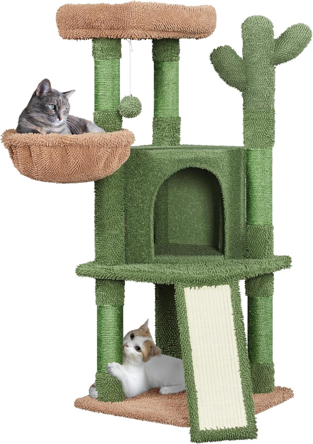 Happi N Pets Cat Tree, Cloud Cat Tower with Soft Bed, Cat Scratching Post & Pad with Larger Perch for Window Viewing, Small Cat Tree with Cute Toys, Bonus Catnip