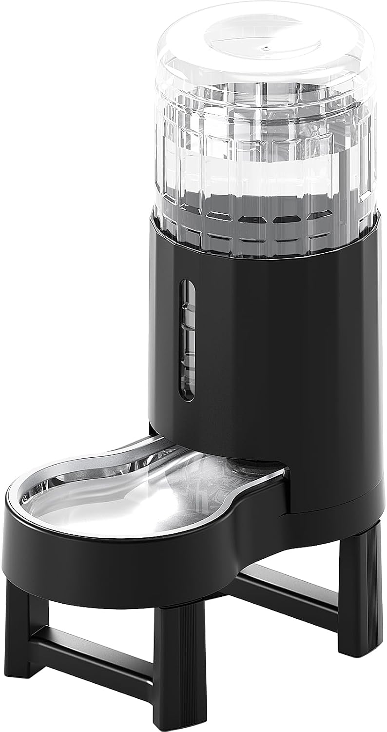 CZPET Gravity Dog Water Bowl Dispenser, Wider Mouth (8L, Black)