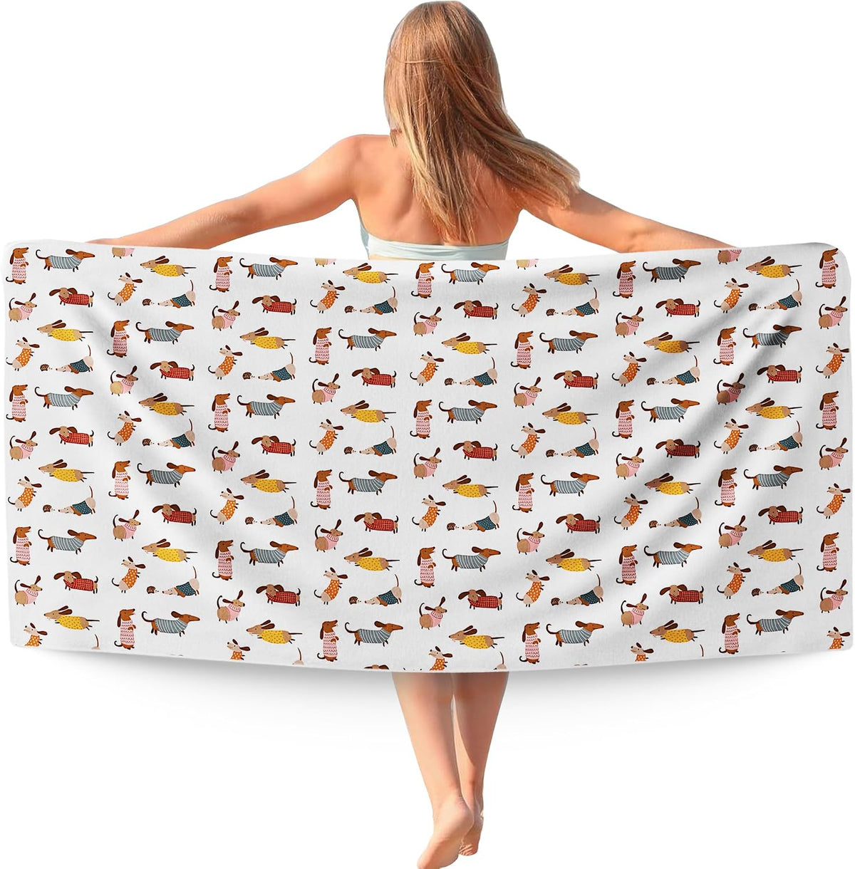 Dachshund Dog Beach Towel Gifts for Women Dog Lovers Owner 30X60In