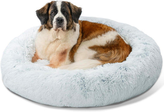Best Friends by Sheri Original Calming Donut Dog Bed, Frost Gray, XL, 45"