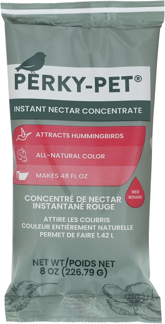 Perky-Pet Hummingbird Nectar Concentrate for Hummingbird Feeders - 8 Oz Powder - Makes 48 Fl Oz Nectar - 240SF - Attract and Feed Humming Birds