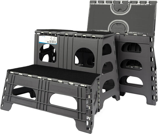 Bee Neat Foldable Dog Stairs, Collapsible Pet Step Ladder, Supports 300Lbs