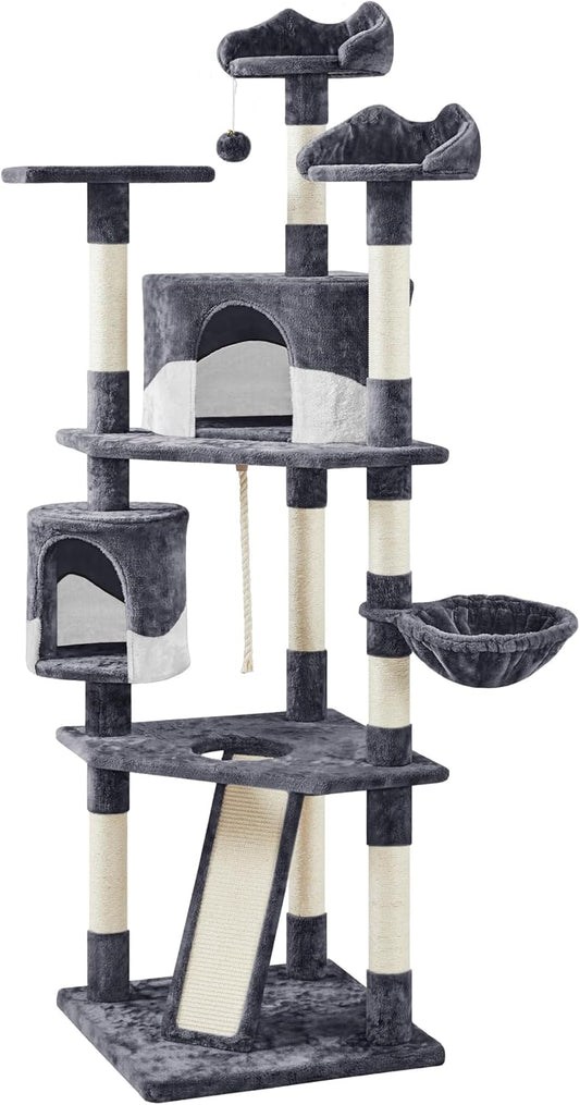 Globlazer F71 Cat Tree Tall, 71In Cat Tower for Indoor Cats, Dark Gray