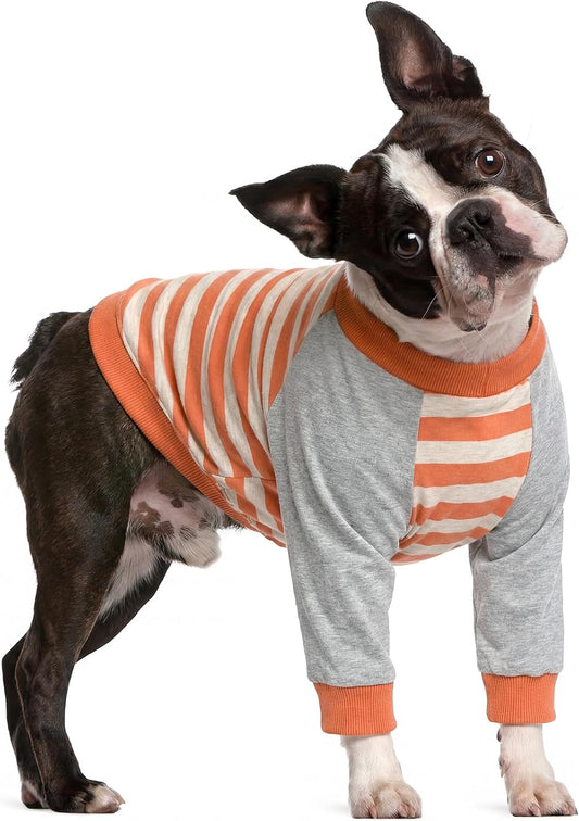 FUAMEY Dog Recovery Sleeve with Elbow Protector, Pink Stripes, L
